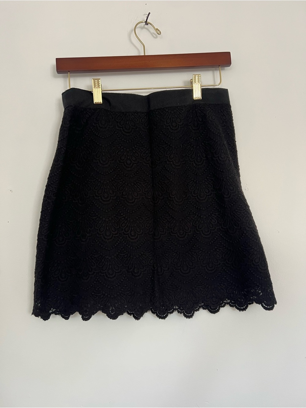 J. Crew Black Lace Mini Skirt